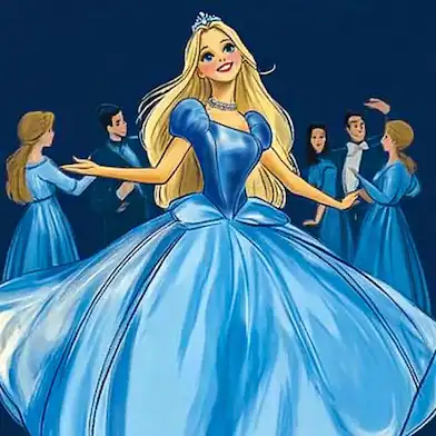 The classic Cinderella story by Brothers Grimm, brought to life on this beautiful book cover