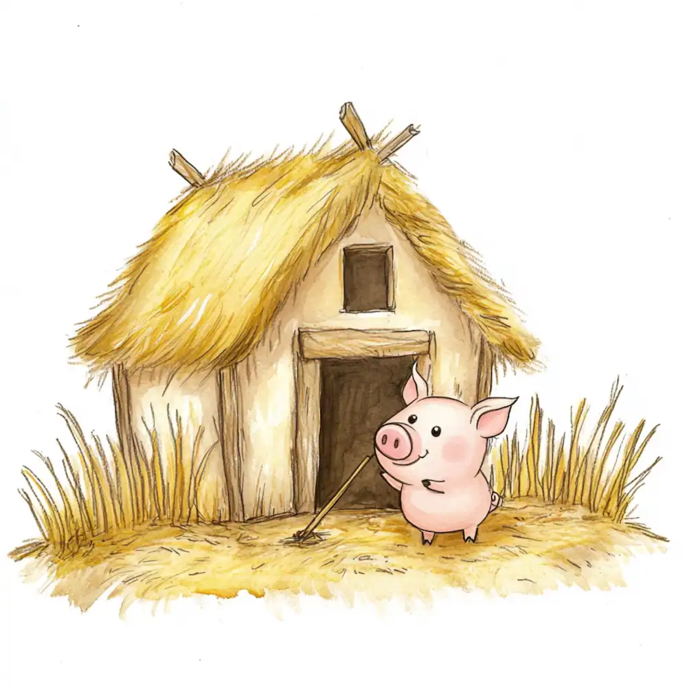The three little pigs worked hard on their houses. The three little pigs worked hard on their houses.