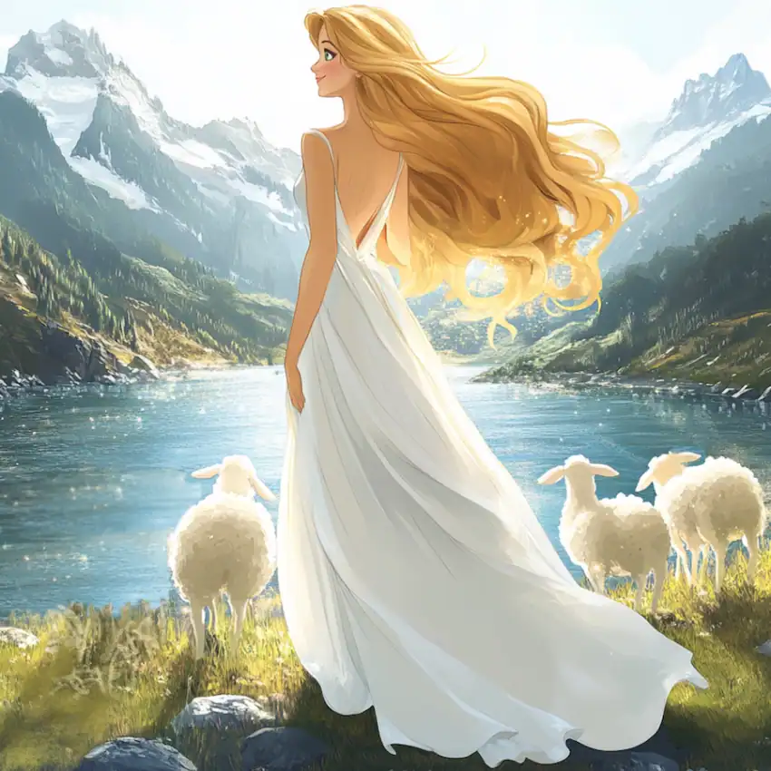 Nelferch brings sheep to Gwyn