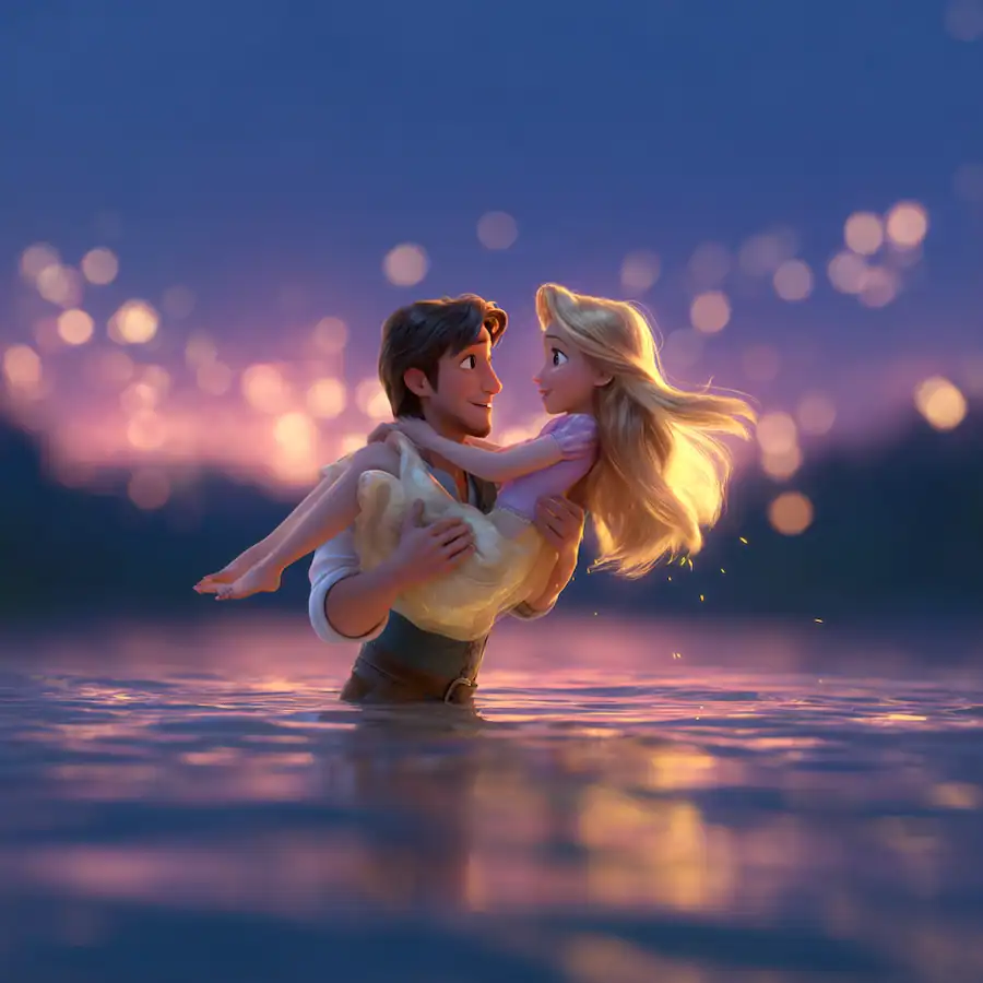 Prince carrying the Light Princess
