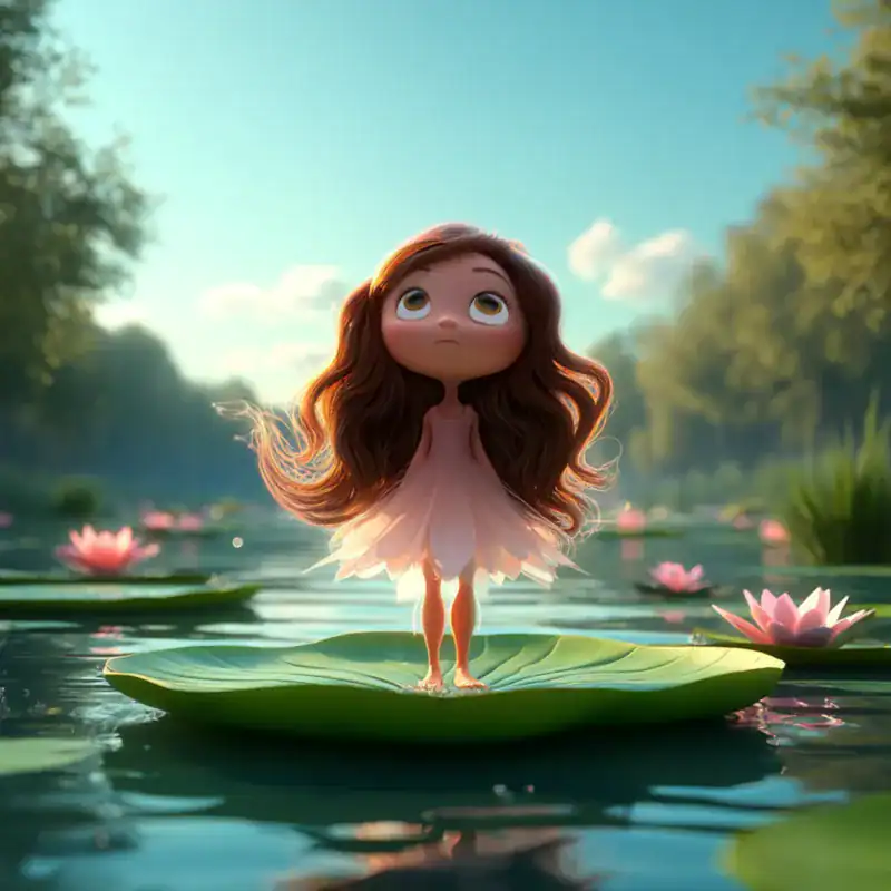 On leaf - Thumbelina story