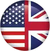 Button showing Union Jack and Stars and Stripes flags to select English language stories.