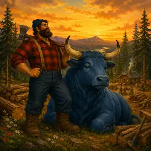 Paul Bunyan and Babe the Blue Ox story image
