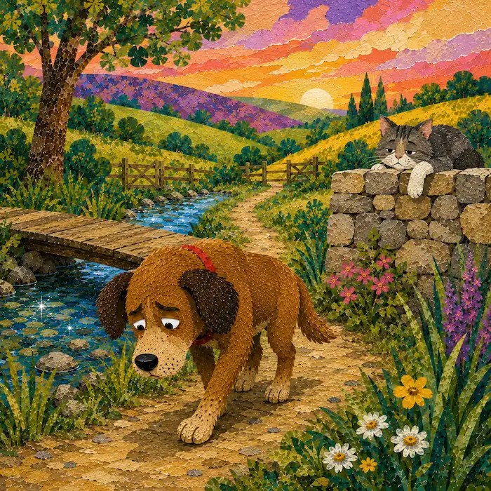 Dog looks thoughtful after learning to be grateful for what he has