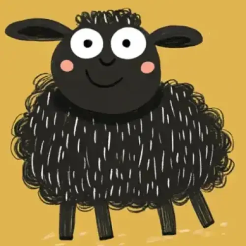 Baa Baa Black Sheep nursery rhyme illustration for preschoolers.