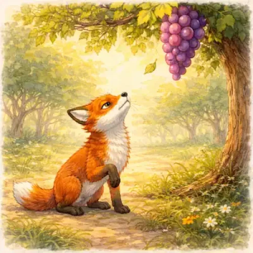 The Fox and the Grapes audio read aloud story for children