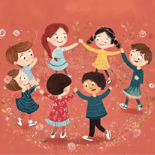 Children dancing in a circle